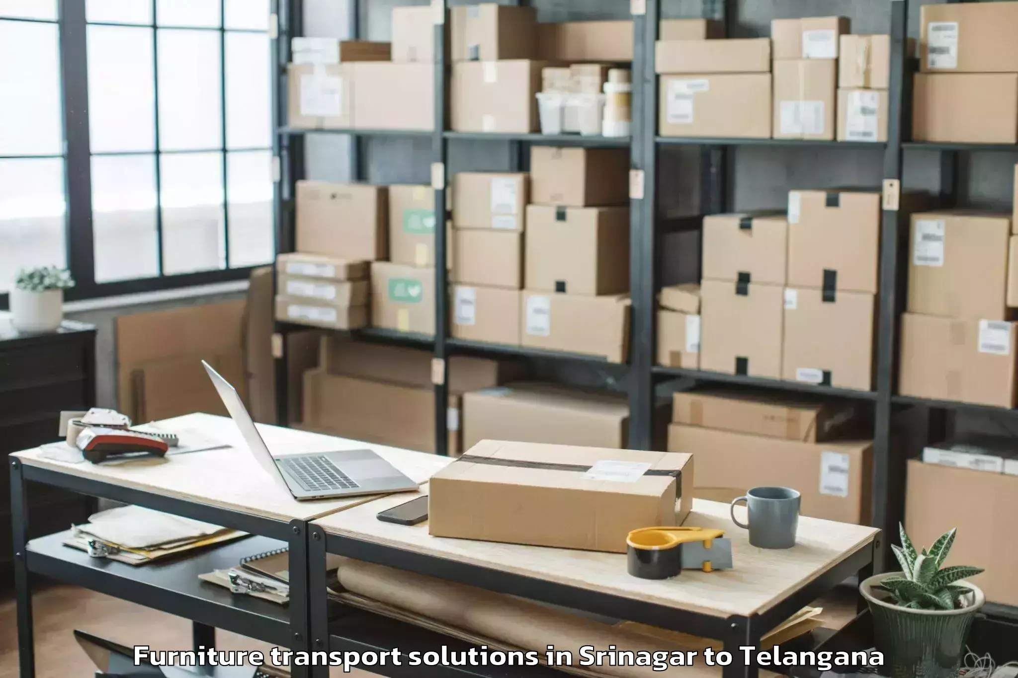 Reliable Srinagar to Bejjur Furniture Transport Solutions